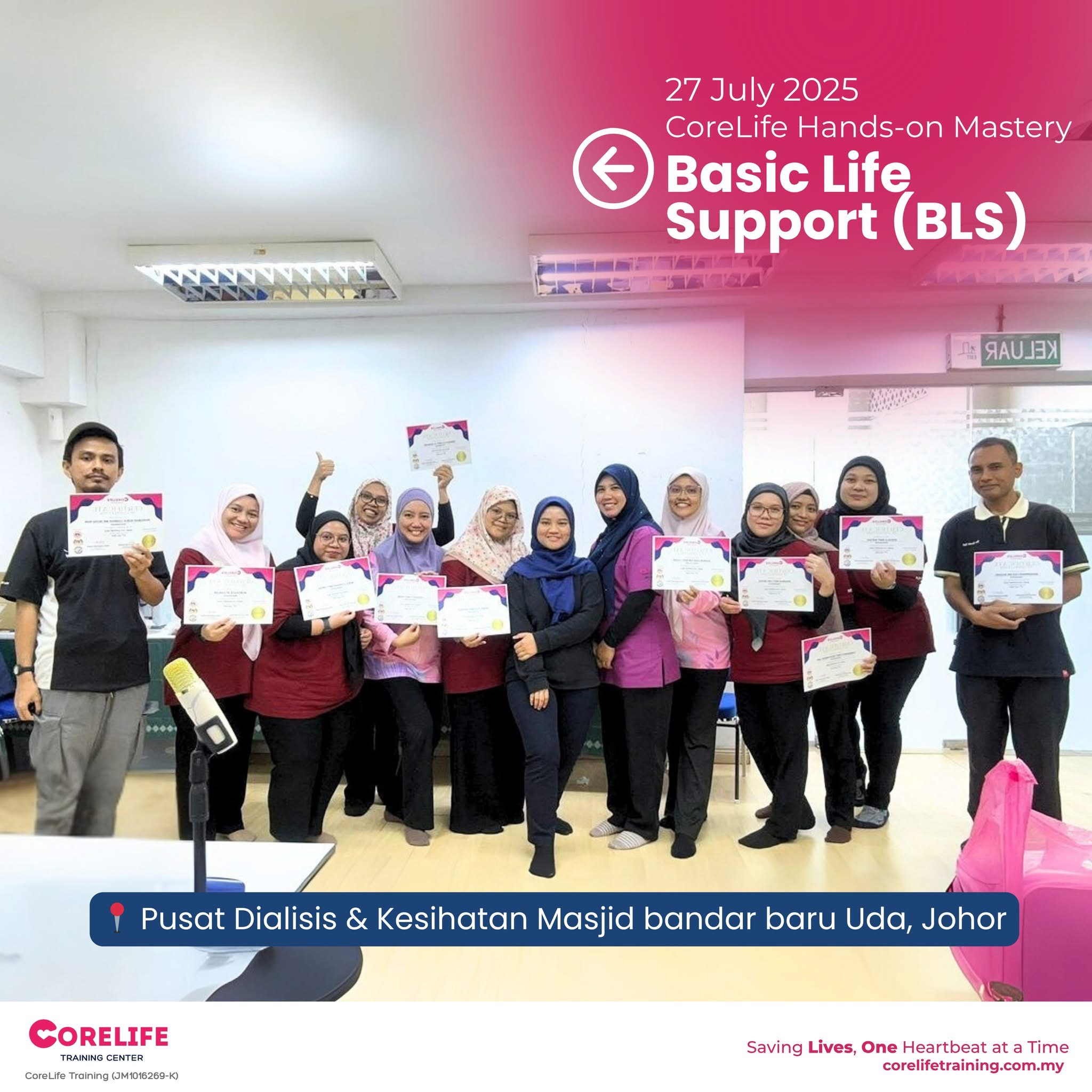 Group of healthcare professionals seated during a CoreLife training session.